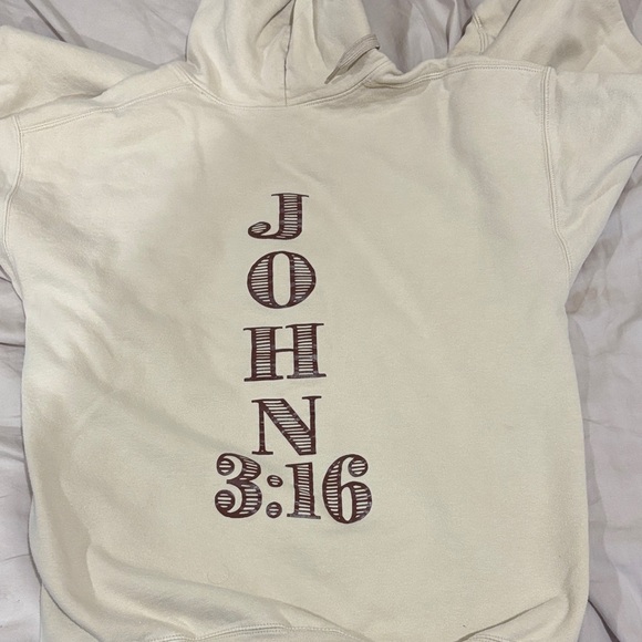 Cream Hoodie with Talk Yeshua Print - Picture 2 of 2